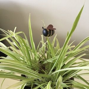 Bee planter/garden pick with spiral wire.